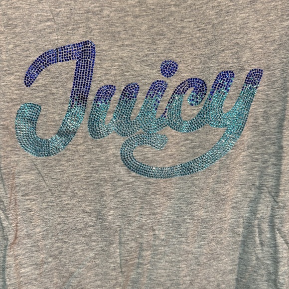 Juicy Couture long sleeve t-shirt lightweight with bling MEDIUM in Gray - New - Picture 3 of 6